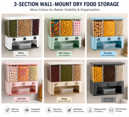 3 Section Wall Mount Storage