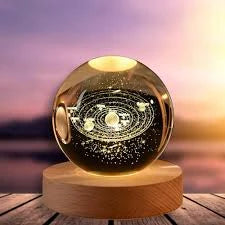 3D Crystal Ball Night Lamp (solar system)