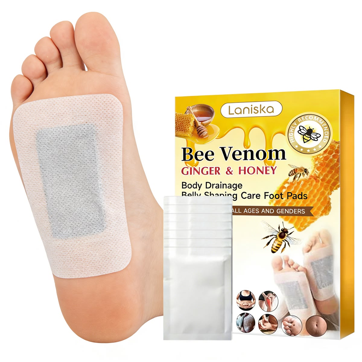Bee Venom Lymphatic Drainage And Slimming Foot Patches