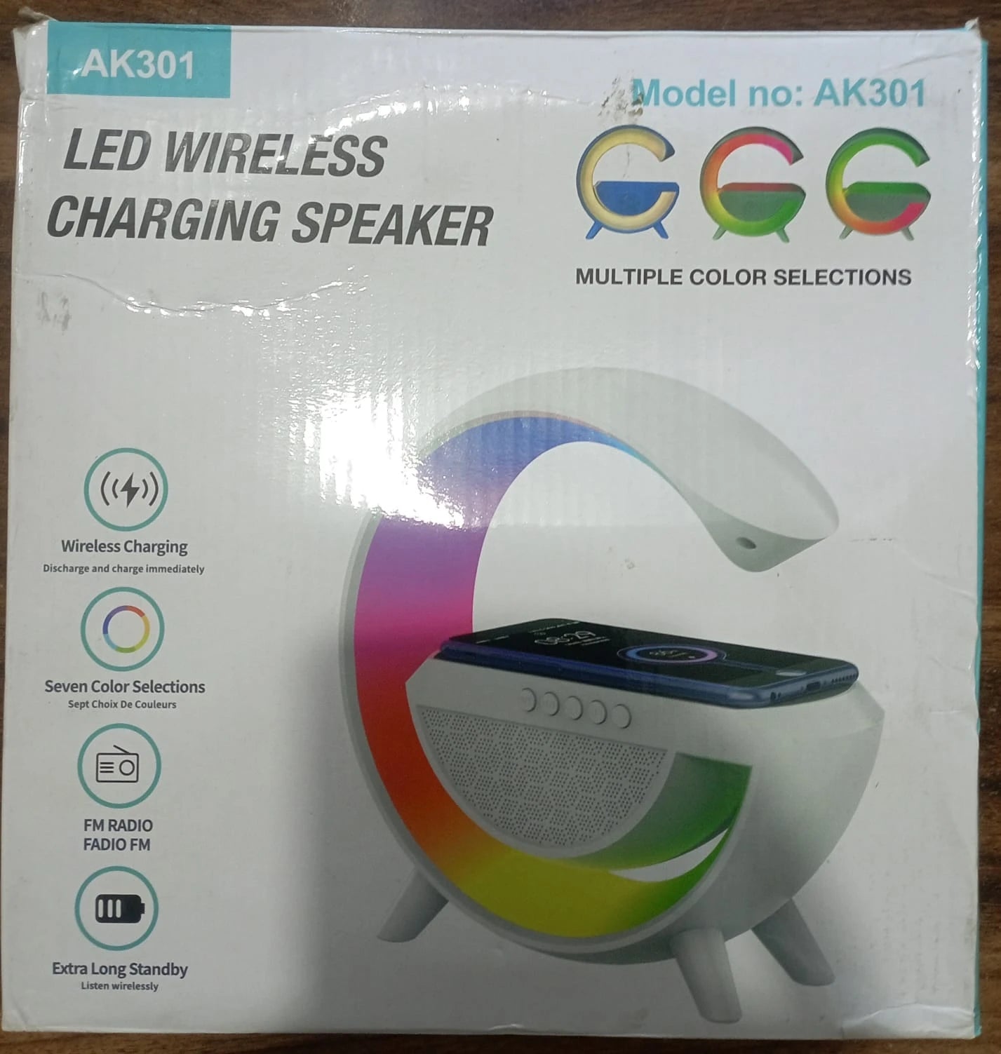 Led Wireless Charging Speaker with RGB Lighting